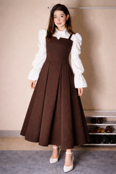 White stylish puffy shirt combo with Italian frock