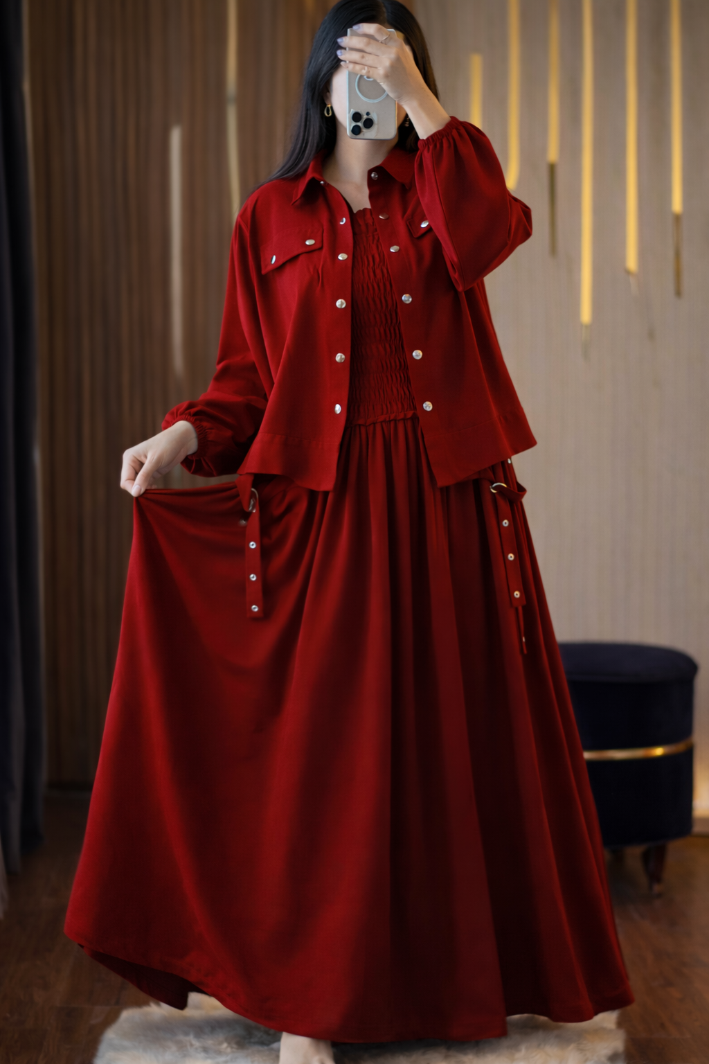 Smoke Style frock with Jacket