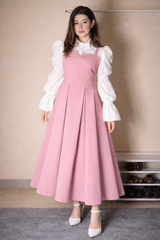 White stylish puffy shirt combo with Italian frock