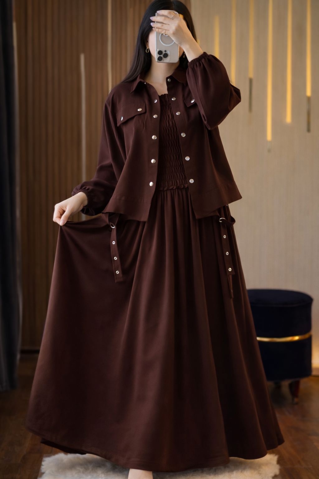 Smoke Style frock with Jacket