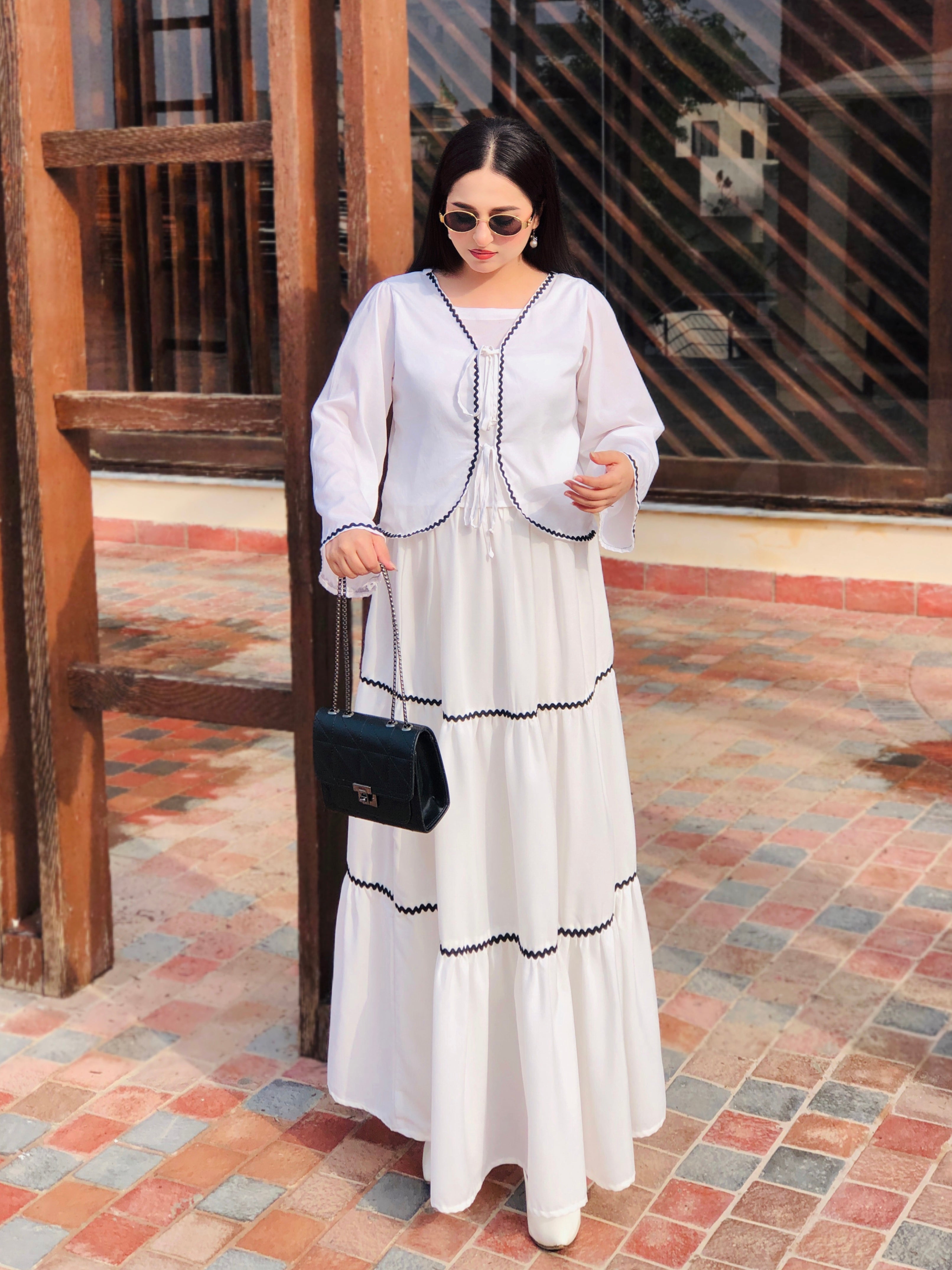 Black & White Combo Top & Skirt